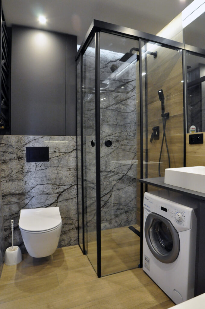 Projekt łazienki dla singla, męska łazienka