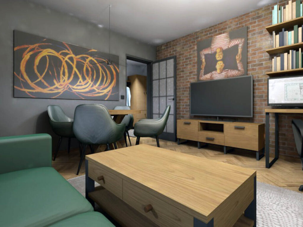 Projekt mieszkania w stylu Loft na Ochocie