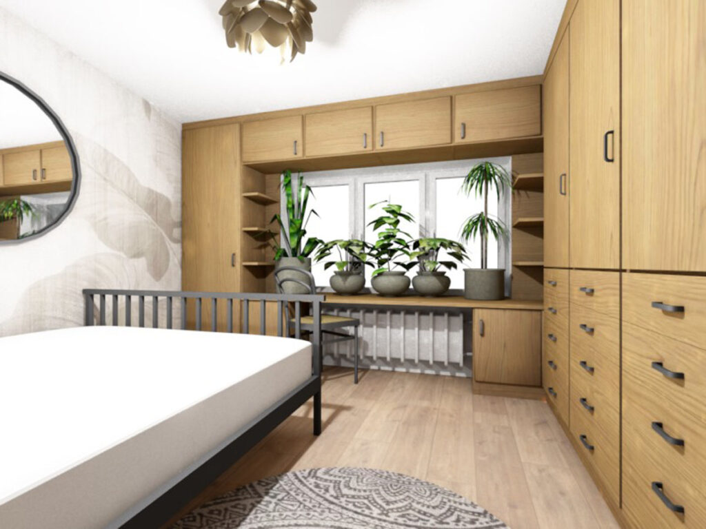 Projekt sypialni na poddaszu w kamienicy